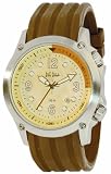 Fat Face Mens cream dial brown silicon strap watch