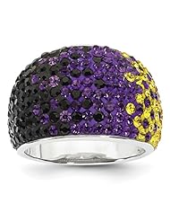 Sterling Silver Swarovski Elements Baltimore Spirit Domed Ring