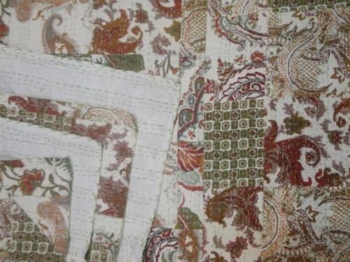 Handicraftshop Cotton Indian Kantha Quilted Bedspreads 90x60 IN White