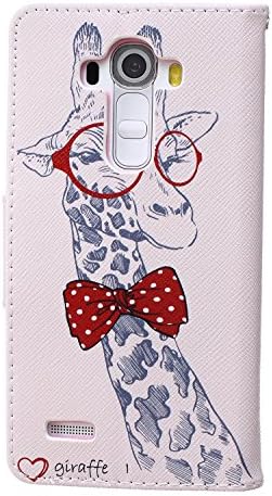 LG G4 Case, Wisco Premium PU Leather Stand Wallet Case with ID Credit Card / Cash Slots for LG G4 - Giraffe