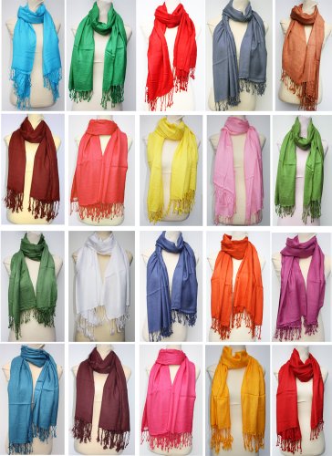 Viscose Plain Pashmina Scarf Shawl Wrap Throw Stole