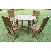 Atlantic Outdoor VF-4130 Acacia 5 Piece Dining Set