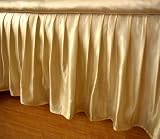 silkNOW 100% Pure Silk Bed Skirt Queen Golden Yellow