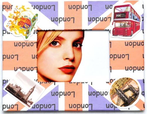 I LOVE LONDON PHOTO FRAME CUM FRIDGE MAGNET - PHOTO FRAME - POSTCARD DESIGN LONDON SOUVENIR L 9 X W 7