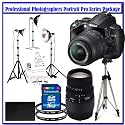 Professional Photographers Portrait Pro Series Package + Nikon D5000 12.3 MP DX Digital SLR Camera + Transcend 16GB SDHC Class 6 Card