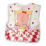 Baby Girl Munch Time Design Peva Painting Bib with Neck Tie