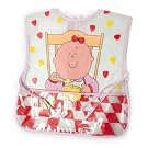 Baby Girl Munch Time Design Peva Painting Bib with Neck Tie