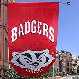 University of Wisconsin Badgers - Large Size 28 Inch X 44 Inch Decorative Flag / Banner