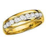 14K Yellow Gold 1 ct. Diamond Men's Wedding Band