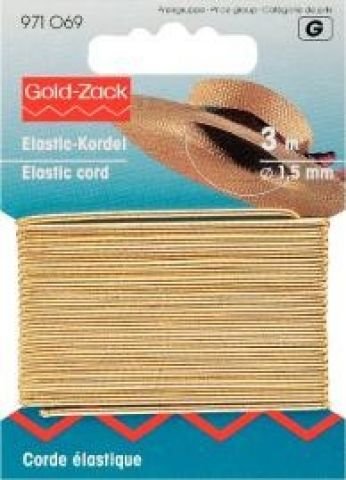 Gold Zack, Elastic-Kordel,1,5mm, L.:3m, gold