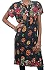 Indian Kurta Black Tunic Floral Printed Cotton Long Dress Kurti Small