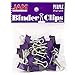 JAM PAPER Colorful Binder Clips - Small - 3/4 Inch (19 mm) - Purple Binderclips - 25/Pack
