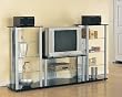 Silver And Black Finish Entertainment Center