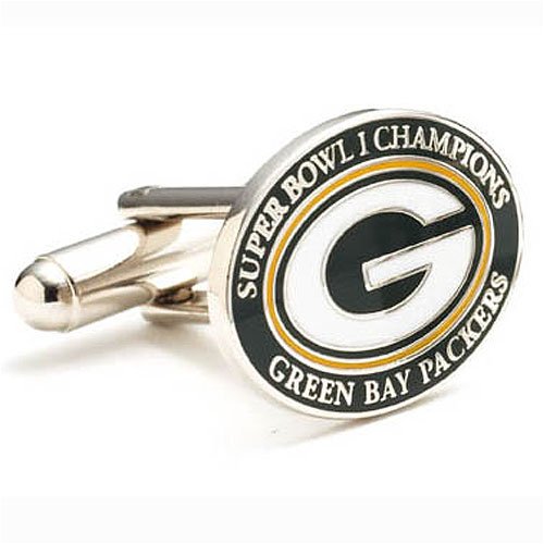 1966 Commemorative Super Bowl 1 Green Bay Packers NFL Logo'd Executive Cufflinks w/Jewelry Box