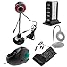 GTMax 5pcs - Black/Red Flexible 5MP USB Camera Webcam with Microphone + Black USB Handheld Trackball Finger Mouse + Black USB/PS2 Flexible Silicone Keyboard + White USB Flexible Stand Light with 18 White LED + Vertical Stand USB 2.0 7-Port Hub