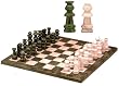 14" Inch Green / White Marble Chess Set