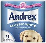 Andrex 9 Roll White Toilet Tissue 240 Sheets, 5 Packs, Total 45 Rolls (Pack of 45)
