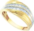 0.33CTW DIAMOND CLUSTER MENS BAND Size 10
