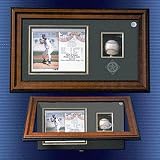 8 x 10 Horizontal Picture and Baseball Shadow Box with Mahogany Frame
