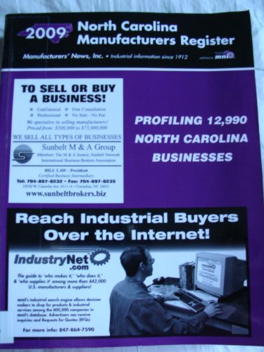 2009 North Carolina Manufacturers Register Carolina Manufacturer's Register)