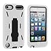 White/Black Hybrid Rugged Hard Silicone Case Cover w/Stand for Apple iPod Touch 5th Generation 5G 5