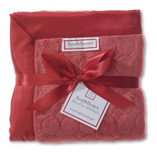 SwaddleDesigns Stroller Blanket, Jewel Tone Puff Circles, Red