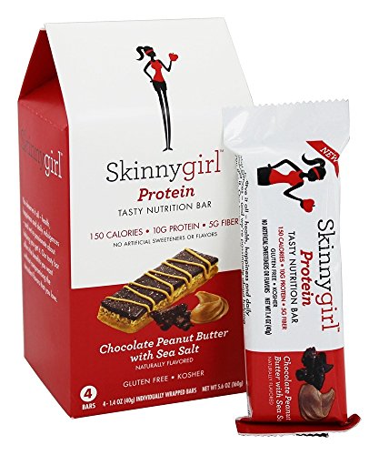 Skinny Girl Nutrition Bar, Chocolate Peanut Butter with Sea Salt, 1 Pack of 4 Little Bars
