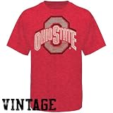 My U Ohio State Buckeyes Heather Scarlet Vintage Logo T-shirt