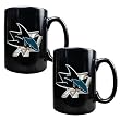 San Jose Sharks NHL 2pc Black Ceramic Mug Set - Primary Logo