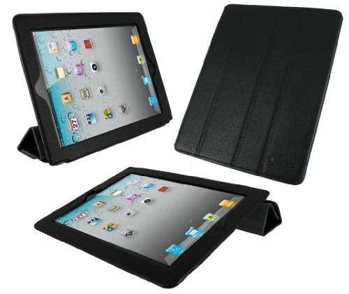 rooCASE Smart Case (Black) Leather Cover for Apple iPad 2 Wifi / 3G Model 16GB, 32GB, 64GB