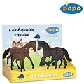 Papo - 80200 - Figurine - Animaux - Chevaux Pur-sang et Frisons - Bo�te Pr�sentoir - Jument Frisonne / Jument Pur Sang Anglais et Leurs Poulains