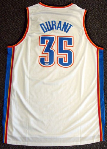 Kevin Durant Oklahoma City Thunder NBA Hand Signed Authentic Style White Jersey
