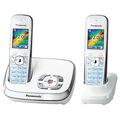 Panasonic KX-TG8522GW Schnurlostelefon mit Anrufbeantworter mit zwei Mobilteillen wei�