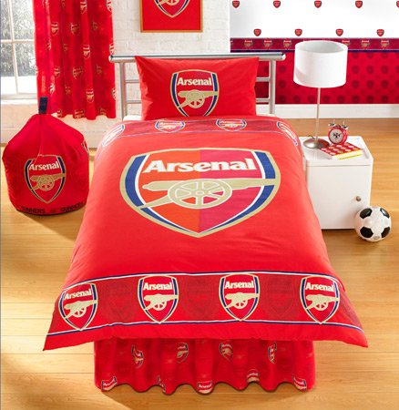 Childrens Toyshop  Third Party New : ARSENAL FC DUVET SET SINGLE BED + PILLOW CASE OFFICIAL PRODUCT