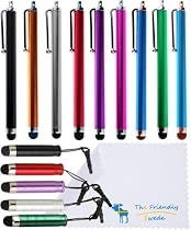 Bundle of 14 Colorful Stylus Universal Touch Screen Pen for Kindle Fire Ipad 1 2 3 Ipod Iphone 4 4S 3g 3gs Motorola Xoom Samsung Galaxy Tab 8.9 10.1, Blackberry Playbook HTC Flyer Evo View Tablet - With The Friendly Swede&reg; Microfiber Cloth and Retail Packaging