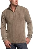 Alex Stevens Men's Acid Washed 1/2 Zip Cable Sweater,Brown,Medium