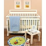 Classic Blue - 6 Piece Baby Blue Nursery Crib Bedding Set