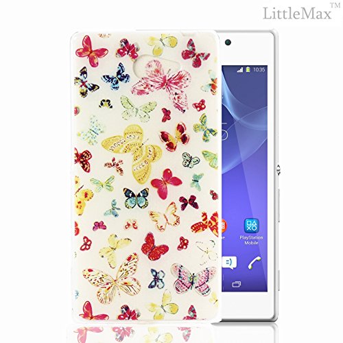 Xperia M2 Case, PHcase (TM) TPU Soft Bumper Silicone Case Cover **Lightweight** Clear Slim Rubber Back Protective Case for Sony Xperia M2 **Free Cleaning Cloth,Stylus Pen (Little Butterflies)