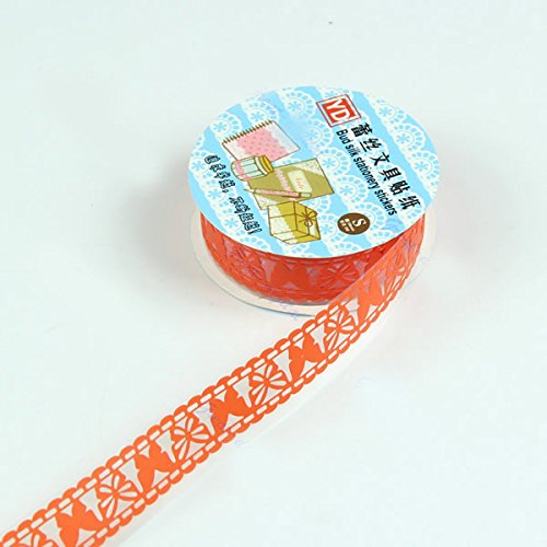 Ookamiwolf Pop Openwork Lace Tape DIY Lace Stickers Orange