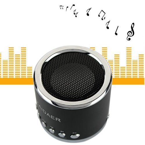 hsini Portable Mini Music SD USB Speaker for PC Mobile Phone MP3 Player - Retail Packaging - Black