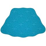 Turquoise Quilted Scallop Wedge-Shaped Placemat for Round Tables