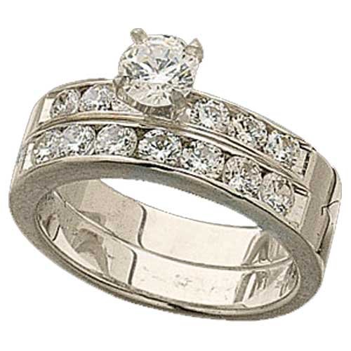 0.70 Ct.T.W. Round Brilliant Cut Diamonds Platinum. Platinum Diamond Wedding Ring Set Semi Mount Setting