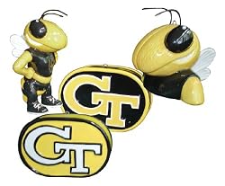 Georgia Tech 4 Piece Ceramic Ornament Set