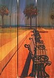 IMAGE OF Gizaun Art Tropic Benches 16-Inch by 24-Inch Inside/Outside Wall Art, Full Color on Cedar