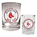 Boston Red Sox MLB Rocks Glass & Square Shot Glass Set - Primary Logo by Great American Products