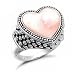 Sterling Silver Pink Heart Mother Of Pearl Ring Sizes 6 to 9