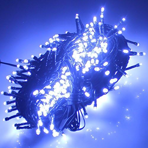 Tozz Pro 200/250/500 LED String Fairy Lights on Green Cable with 8 Light Effects, Ideal Decoration Light for Christmas, Xmas, Party,wedding,etc (Blue, 250 Leds)
