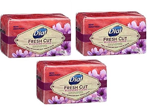 Dial Triple Refined Bar Soap, Fresh Cut Blossoms, 8 oz (Lot of 3)