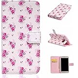 UNEXTATI Galaxy S6 ケース 手帳型ケース 高級PUレザー カード収納 ホルダー 付き 耐衝撃 全面保護 スタンド機能付き Galaxy S6ケース カバー Case (P9, ピンク