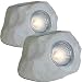 2er Set Solarlampe Solarleuchte Solar Stein weiss